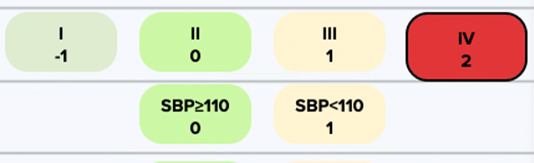 Example of results from a PAH risk calculator