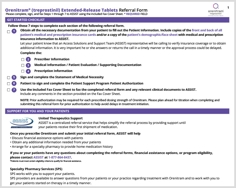 Orenitram HCP Referral Form thumbnail