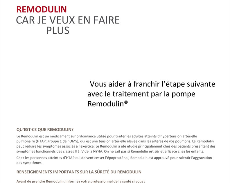 Remodulin Patient Brochure Canadian Translation thumbnail
