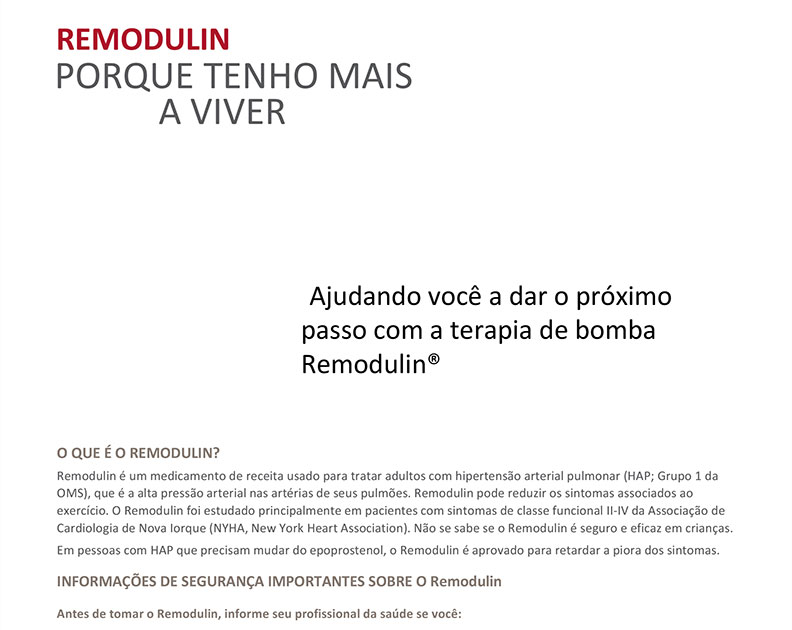 Remodulin Patient Brochure Brazilian Portuguese Translation thumbnail